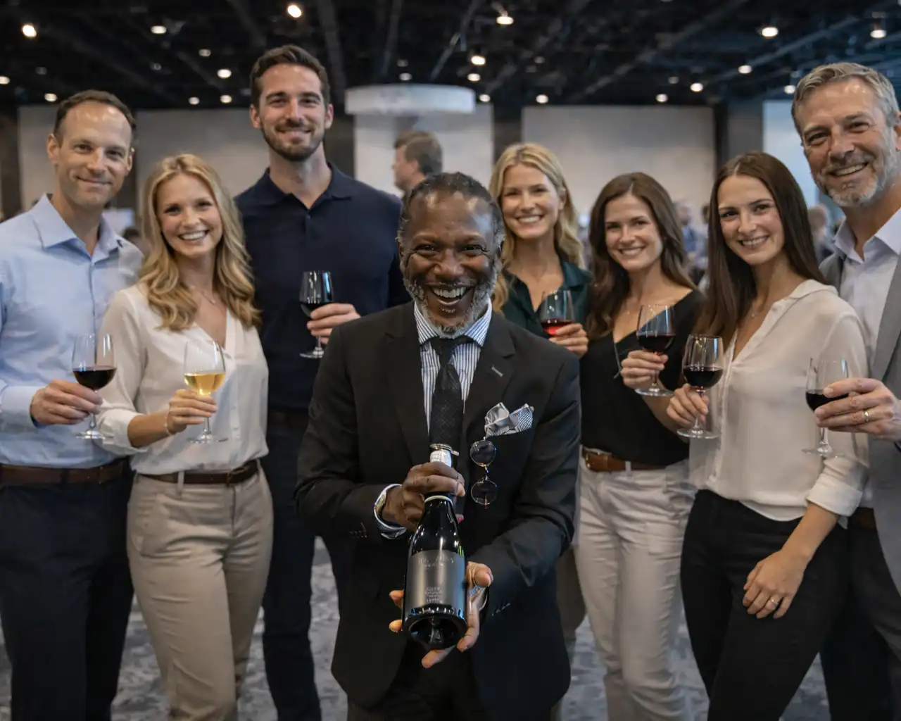 Halifax International Wine Festival group shot with guests enjoying the featured tasting experience